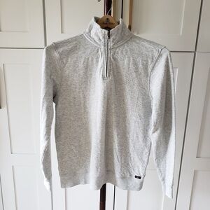 Faherty Heather Gray Zip-Up Sweater